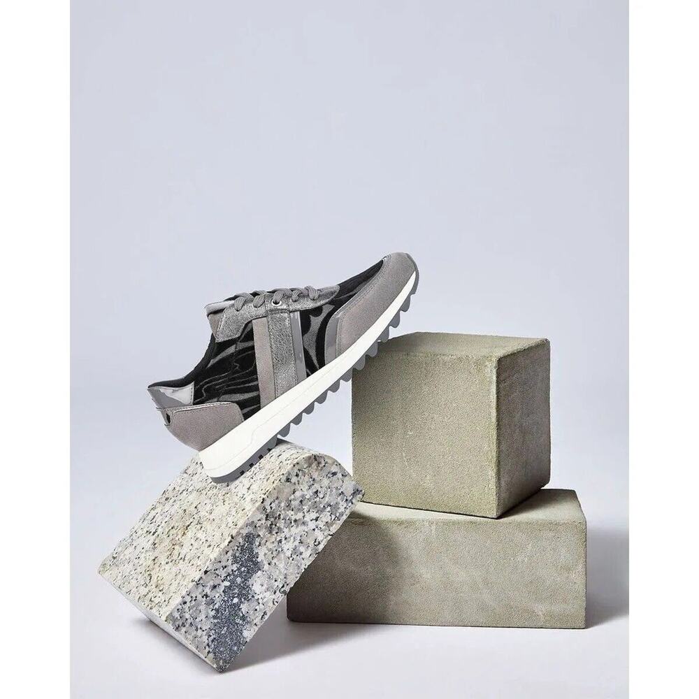 Geox Tabelya Sneakers Dark Grey, Black Velvet ,Suede Comfort Tennis Shoes 7 $170 - Picture 2 of 7